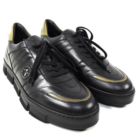ALBERTO CICCIOLI ?? MEN\'S BLACK SOFT LEATHER COMFORT SNEAKERS main image 4